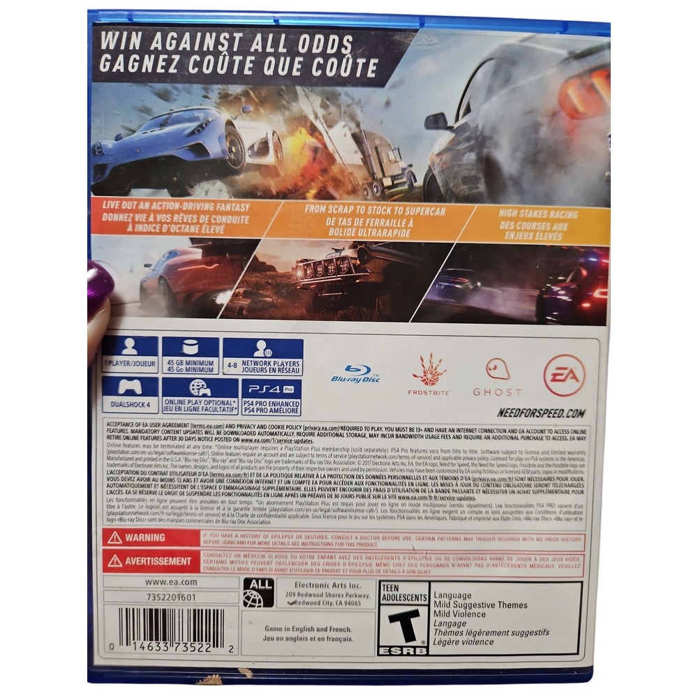 Need for Speed Payback Sony PlayStation 4 PS4 Racing Game EA Ghost Games 0434 - Picture 2 of 2